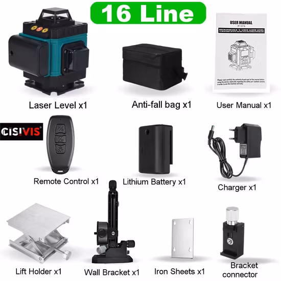 Cross Line baratos níveis de laser 360 com medida de laser verde